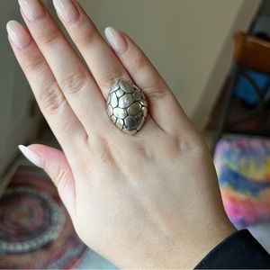 John Hardy Sterling Silver Kali Pebble Marquise Dome Ring